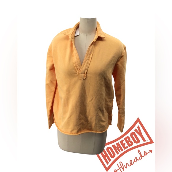 Frank & Eileen collard v-neck sweatshirt small